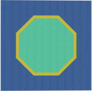 Мат TaiShan для тхэквондо, 12000×12000×25 мм, 8 секций, синий-зелёный-жёлтый