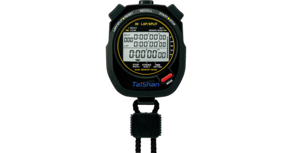 Секундомер TaiShan на 30 кругов/сплитов, черный