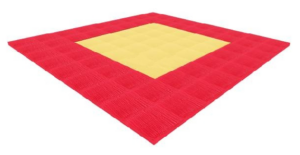Мат TaiShan для дзюдо, 18×18×0,05 м, красно-желтый